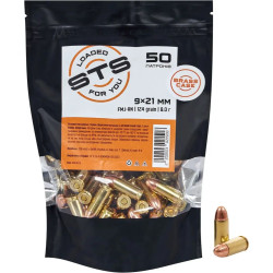 Набій нарізний STS 9x21, куля FMJ RN, 124 gr (8 г), латунна гільза