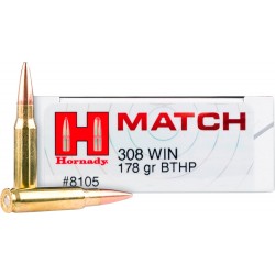 Набої Hornady Match 308 Win(7,62/51) пуля BTHP 178гран (11.53г)