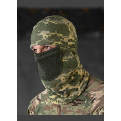 Шапка-балаклава в'язана піксель