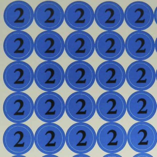 Наклейки на набої № 2 (діаметр 18 мм, 54 шт на аркуші), аркуш