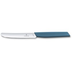 Ніж столовий Victorinox Swiss Modern 11 см, серейтор, блакитний нейлон