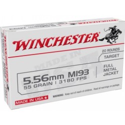 Патрон нарізний Winchester 5.56 55g (3,56г.) М193 20шт.