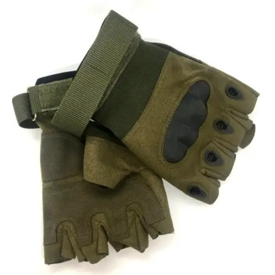 Тактичні рукавички без пальців LeRoy Combat, р. M, олива