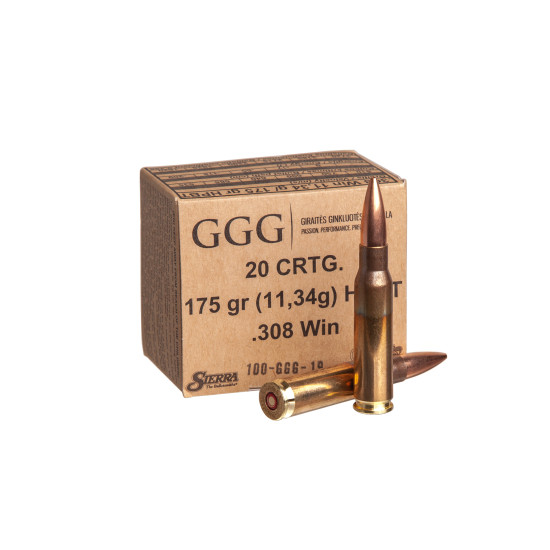 Набій нарізний GGG кал.308Win HPBT 175gr, 11.33 г