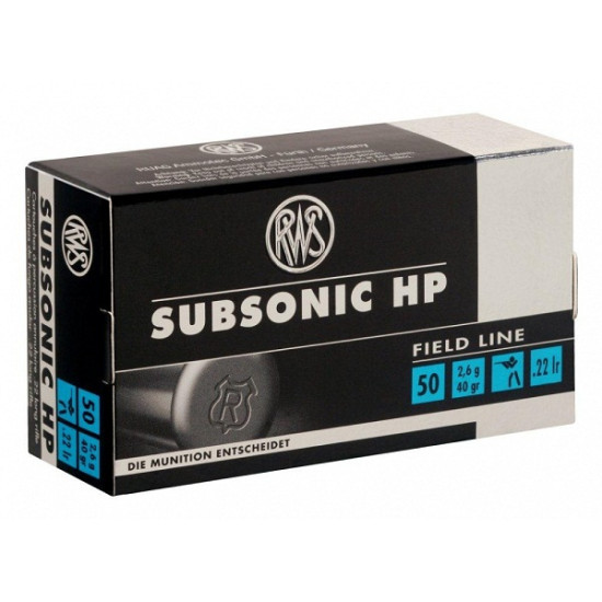 Набій нарізний RWS Subsonic HP 22 LR, 40 gr (2,6 г), 315 м/с