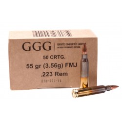 Патрон нарезной GGG кал.223Rem FMJ 55gr, 3.56 г