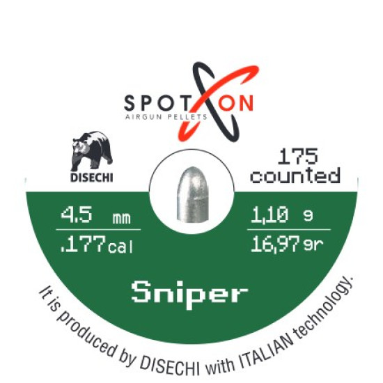Кулі пневматичні Spoton Sniper, 175 шт, 4,5 мм, 1,1 г