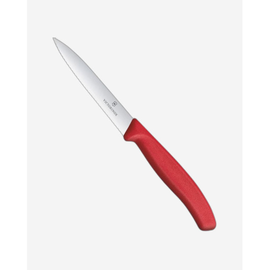 Ніж кухонний Victorinox SwissClassic 6.7731, 10 см, серейторне лезо, червоний