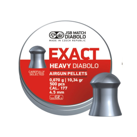 Кулі пневматичні JSB Diabolo Exact Heavy кал. 4,52 мм, 0,670 г (500 шт/уп)