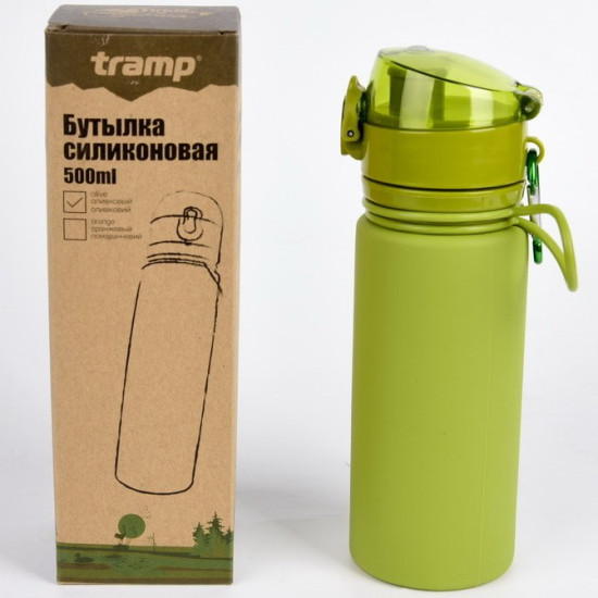 Пляшка силіконова Tramp 500 мл, olive
