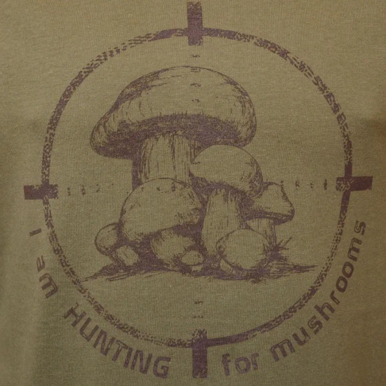 Футболка грибника Acropolis ФГ-3х «I am hunting for mushrooms», хакі, р. M