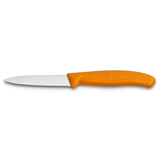Ніж кухонний Victorinox SwissClassic 6.7636.L119, 8 см, серейторне лезо, помаранчевий