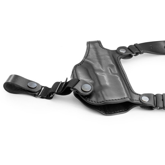 Кобура кожаная 1КП2+ с подсумком, 3-слойная, для Glock
