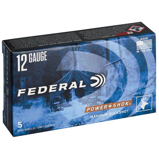 Картеч Federal Power Shok Buckshot кал. 12/70, 6,1 мм, 35,5 г (F1274B)