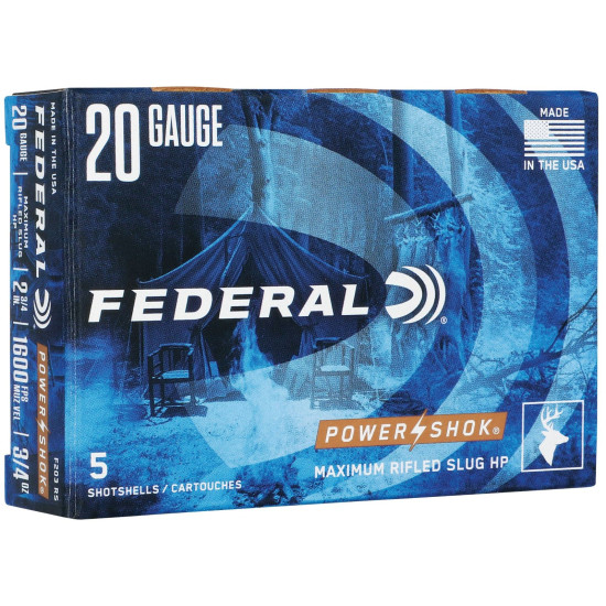 Куля Federal Power Shok Rifled Slug кал. 20/70, 21,3 г, 5/250 шт