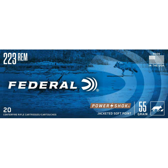 Набій нарізний Federal Power Shok 223 Rem, куля SP, 55 gr (3,56 г)