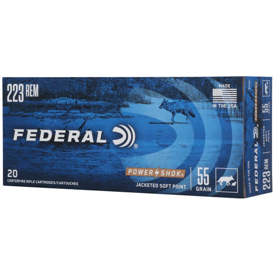 Набій нарізний Federal Power Shok 223 Rem, куля SP, 55 gr (3,56 г)