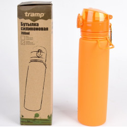 Бутылка силиконовая Tramp, 700 мл, оранжевая