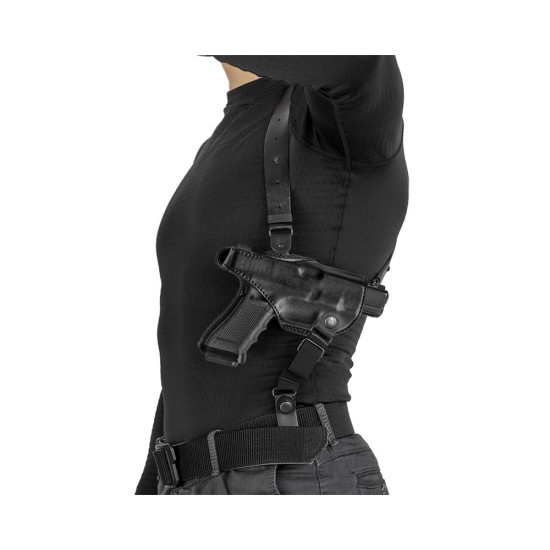 Кобура кожаная трёхслойная формованная поясная/плечевая для Glock (3КУ9)