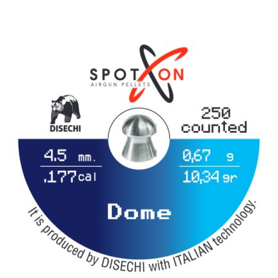 Кулі пневматичні Spoton Dome кал. 4,5 мм, 0,67 г (250 шт/уп)
