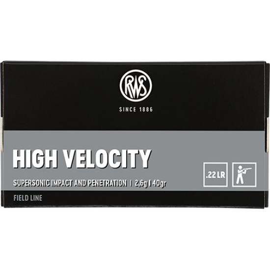 Патрон нарезной RWS High Velocity 22 LR, 40 gr (2,6 г), 385 м/с, 50 шт/уп