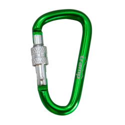 Карабин алюминиевый сувенирный Tramp, 7 см, с муфтой, green, UTRA-302