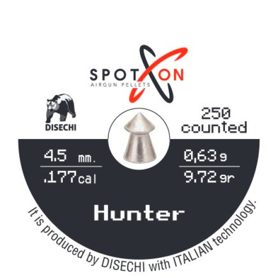 Кулі пневматичні Spoton Hunter, 250 шт, 4,5 мм, 0,63 г