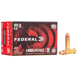 Патрон нарезной Federal American Eagle Promo 22LR, пуля CPHP, 38 gr, 384 м/с, 40 шт/100 уп