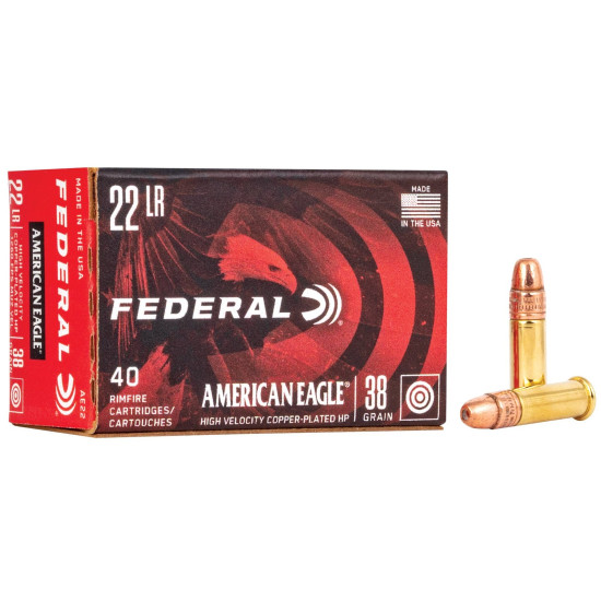 Набій нарізний Federal American Eagle Promo 22LR, куля CPHP, 38 gr, 384 м/с, 40 шт/100 уп