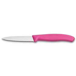 Нож кухонный Victorinox SwissClassic 8 см, волнистое лезвие, розовый (6.7636.L.115)