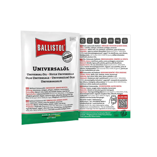 Серветки «Клевер» Ballistol для зброї, 10 шт/уп