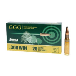 Патрон нарезной GGG .308 Win, пуля SBT, 165 gr (10,7 г)