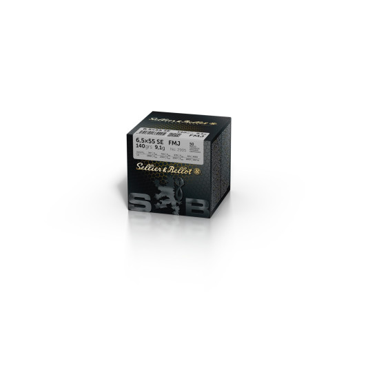 Набій нарізний Sellier & Bellot FMJ 6,5x55, 9,1 г (140 gr), 50 шт