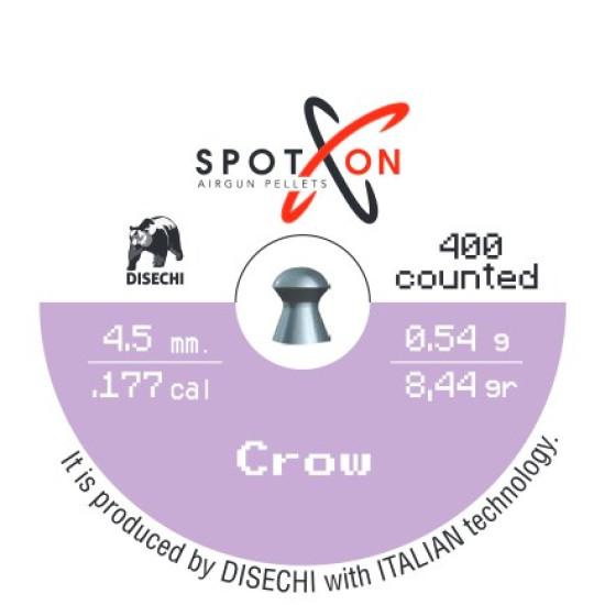 Кулі пневматичні Spoton Crow кал. 4,5 мм, 0,54 г (400 шт/уп)
