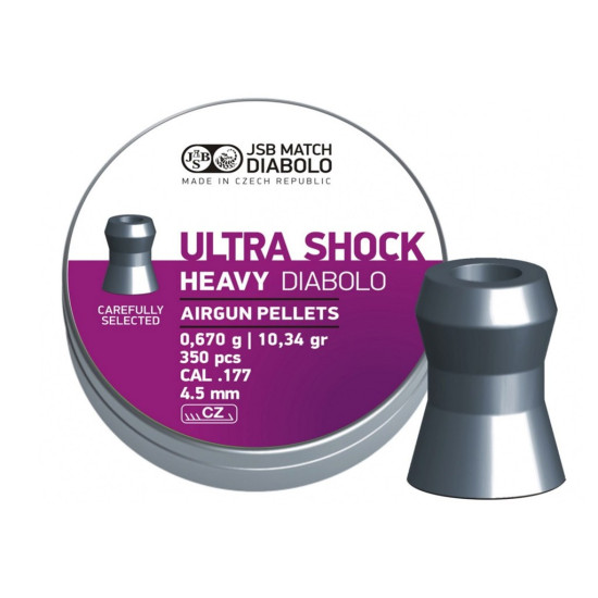Кулі JSB Diabolo Heavy Ultra Shock, 4,5 мм, 0,67 г, 350 шт/уп
